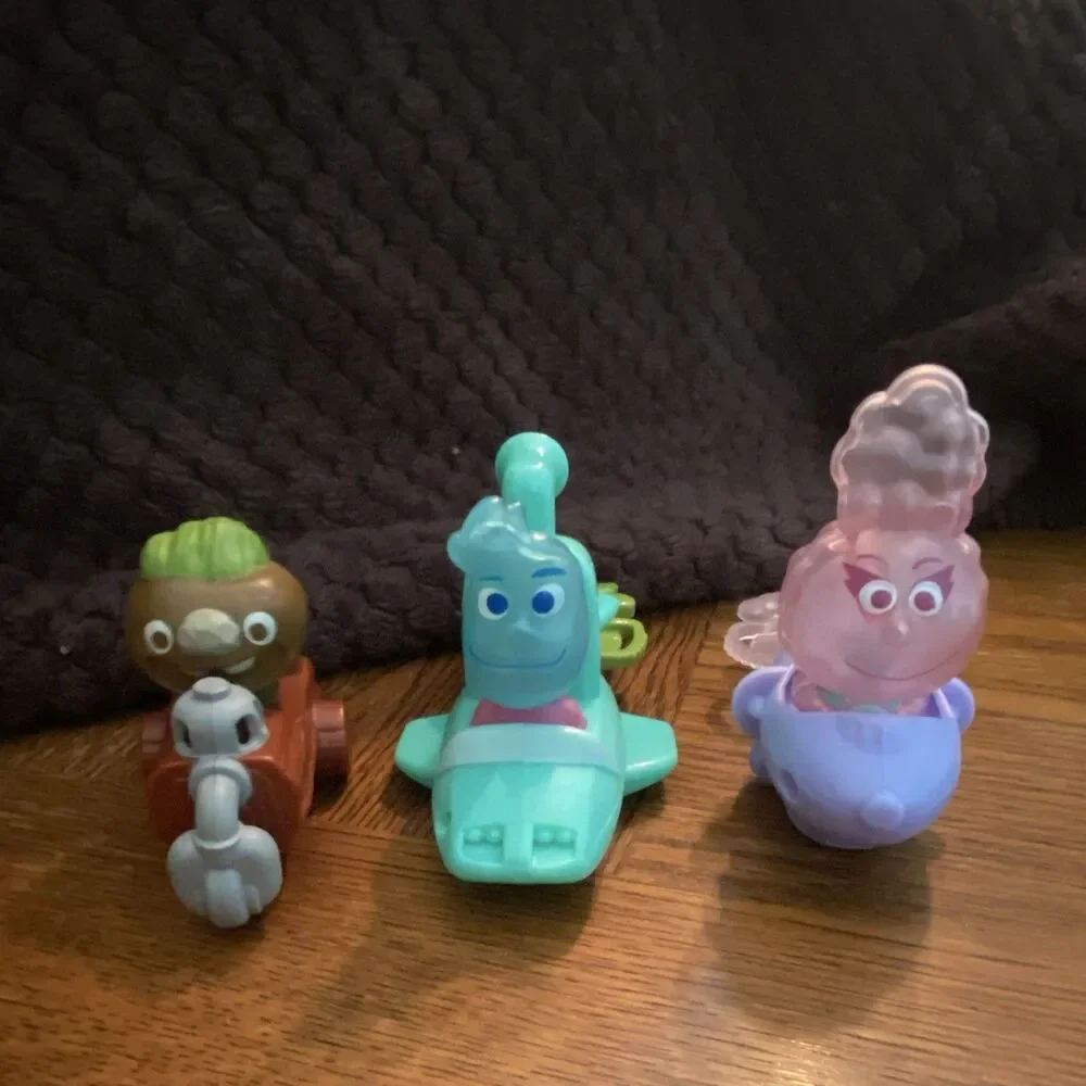 MCDONALDS Premiums Lot of 3 Plastic ELEMENTAL Toys Snail Dolphin Log Cart